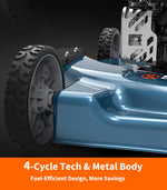 Charger l’image dans la visionneuse de la galerie, 20" Gas Lawn Mower, 144cc 4-Stroke Engine, Push Mower with Side Discharge, 5-Position Height Adjustment, Steel Deck