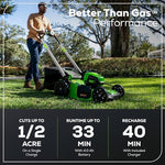 Charger l’image dans la visionneuse de la galerie, 80V 21" Cordless Self-Propelled Lawn Mower, Brushless Motor, LED Lights, 4.0Ah Battery & Rapid Charger Included