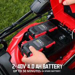 Charger l’image dans la visionneuse de la galerie, 21-Inch 40V Cordless Walk-Behind Lawn Mower, 2-in-1 Mulching & Bagging, 6 Height Adjustments, Foldable, 2 Batteries & Charger Included, Easy Storage, for Garden & Yard
