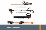 Charger l’image dans la visionneuse de la galerie, 20V 12'' Cordless String Trimmer, 360 CFM Leaf Blower & 22'' Hedge Trimmer Combo, 2 Batteries & Charger Included, WG931