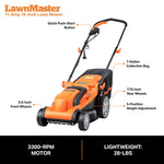Charger l’image dans la visionneuse de la galerie, 15" Electric Corded Lawn Mower, 11AMP Push Mower, Lightweight & Efficient for Small Lawns