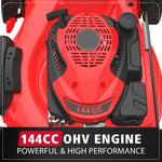 Charger l’image dans la visionneuse de la galerie, 21" Gas Lawn Mower, 144cc OHV Engine, 3-in-1 Push Mower with Bagging, Mulching & Side Discharge