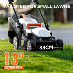 Charger l’image dans la visionneuse de la galerie, 13" Cordless Electric Lawn Mower, 20V Battery Powered, Lightweight Push Mower, 5 Height Adjustments, 4.0Ah Battery Included