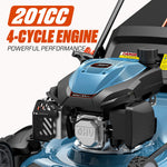 Charger l’image dans la visionneuse de la galerie, 201cc 22" Gas Lawn Mower, Self-Propelled Rear Wheel Drive, 3-in-1 Mulching Bagging Discharge, Variable Speed, 6 Height Adjustment