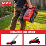 Charger l’image dans la visionneuse de la galerie, 20V 13" Electric Lawn Mower, Brushless Cordless Lawn Mower with 4-Position Height Adjustment, Walk-Behind Push Mowers with 8 Gallon Grass Bag, 2 x 4.0Ah Batteries & Charger Included, LM13B8, Red