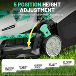 Charger l’image dans la visionneuse de la galerie, 20V 13" Cordless Electric Lawn Mower, Brushless Motor, 5 Height Adjustment, Lightweight Push Mower, 4.0Ah Battery & Charger Included