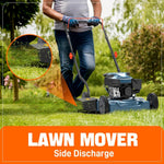Charger l’image dans la visionneuse de la galerie, 20" Gas Lawn Mower, 144cc 4-Stroke Engine, Push Mower with Side Discharge, 5-Position Height Adjustment, Steel Deck