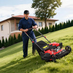 Charger l’image dans la visionneuse de la galerie, 21" Gas Lawn Mower, 144cc OHV Engine, 3-in-1 Push Mower with Bagging, Mulching & Side Discharge