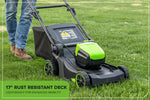 Charger l’image dans la visionneuse de la galerie, 60V 17-Inch Brushless Push Lawn Mower & 610 CFM Cordless Blower Combo, 4.0Ah Battery & Charger Included