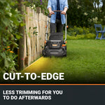 Charger l’image dans la visionneuse de la galerie, 17-Inch Cordless Lawn Mower, 2-in-1 Electric Edge Cutting, Lightweight Push Mower, 6 Height Adjustments, Batteries & Charger Included, Model WG745