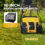 Charger l’image dans la visionneuse de la galerie, Upgraded 16-Inch 15 Amp Electric Dethatcher & Scarifier, 5-Position Depth Adjustment, 14.5 Gal Collection Bag, Improves Lawn Health, Model EDS16S