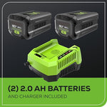 Charger l’image dans la visionneuse de la galerie, 80V 21" Cordless Self-Propelled Lawn Mower + Leaf Blower 580 CFM, Brushless Motor, 4.0Ah Battery &amp; Rapid Charger Included