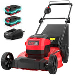 Charger l’image dans la visionneuse de la galerie, 21-Inch 40V Cordless Walk-Behind Lawn Mower, 2-in-1 Mulching &amp; Bagging, 6 Height Adjustments, Foldable, 2 Batteries &amp; Charger Included, Easy Storage, for Garden &amp; Yard