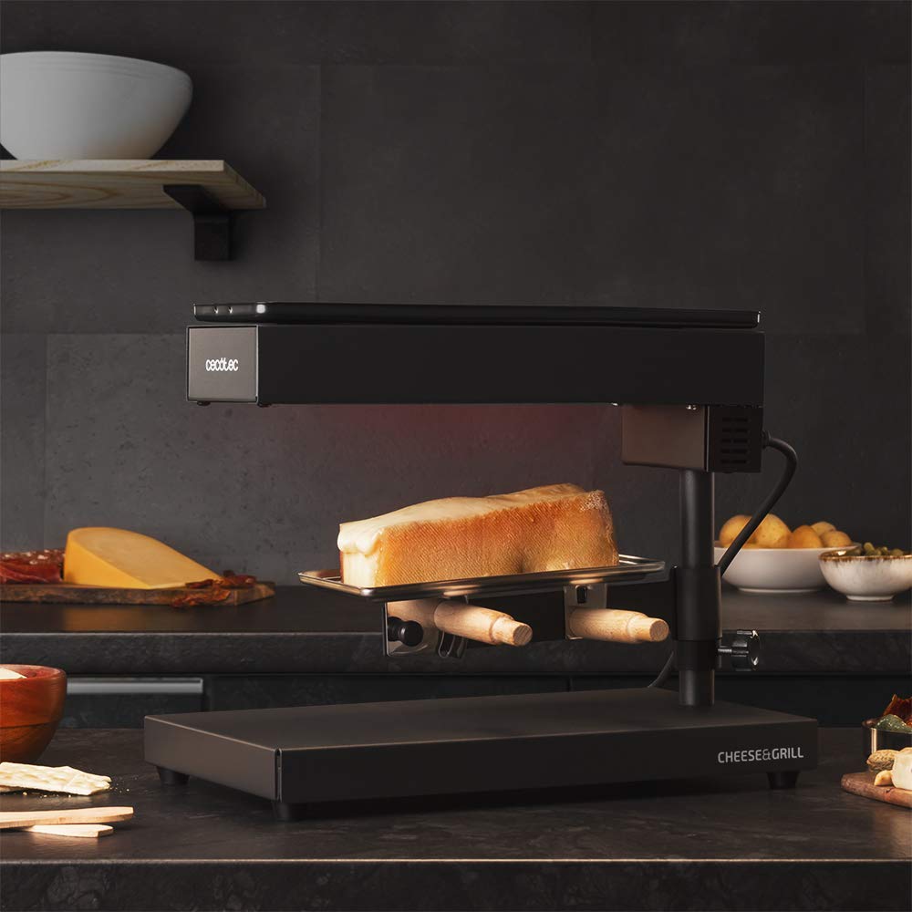Raclette traditionnelle avec gril – 600 W, Thermostat réglable, Acier inox