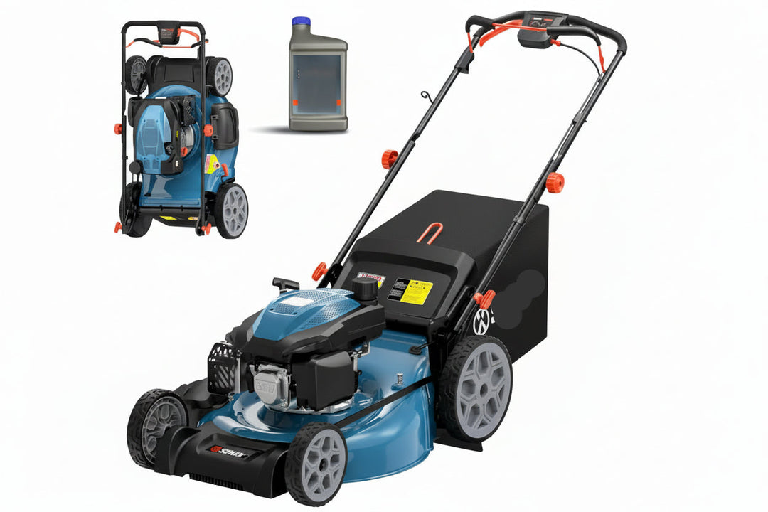 201cc 22" Gas Lawn Mower, Self-Propelled Rear Wheel Drive, 3-in-1 Mulching Bagging Discharge, Variable Speed, 6 Height Adjustment