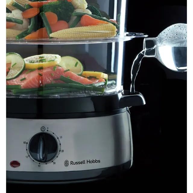 Cuiseur vapeur 9 L – 800 W, 3 niveaux, Écran digital, Minuterie programmable