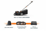 Charger l’image dans la visionneuse de la galerie, Nitro 16" Cordless Lawn Mower, 2 in 1 Electric Mower with with Brushless Motor, Lightweight Push Lawn Mower for 1/4 Acre, 2 Batteries &amp; Charger Included, WG737