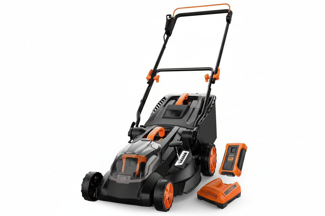 LD40A 19Inch Brushless Lawn Mower, 40V Powerful Cordless Lawn Mower, Effortless Single-Lever Height Adjustment, 3-Step Foldable Handle & Vertical Storage, 2-in-1 Mulching & Bagging