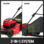 Charger l’image dans la visionneuse de la galerie, 21-Inch 40V Cordless Walk-Behind Lawn Mower, 2-in-1 Mulching &amp; Bagging, 6 Height Adjustments, Foldable, 2 Batteries &amp; Charger Included, Easy Storage, for Garden &amp; Yard