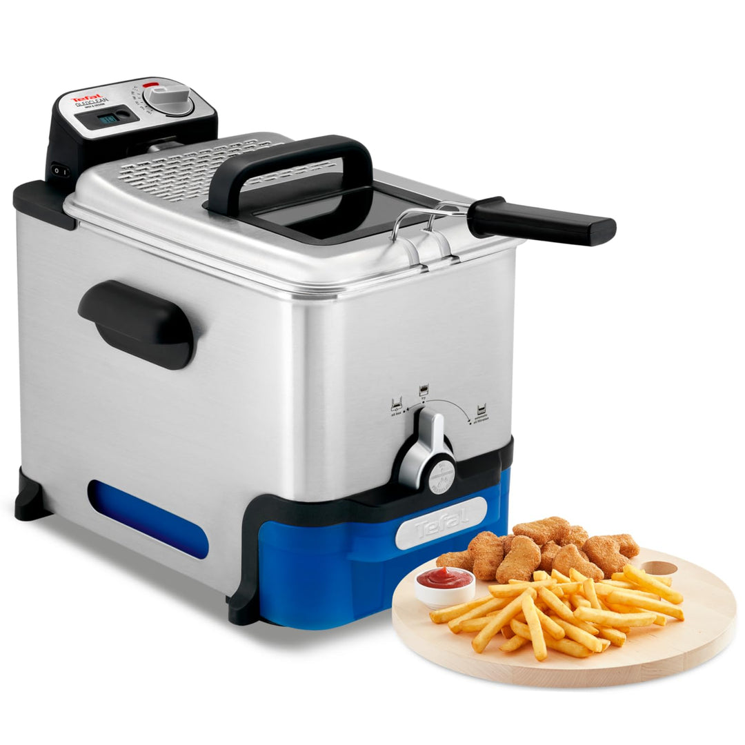 Friteuse semi-professionnelle 3,5 L – 2300 W, Filtration automatique de l’huile, Minuteur digital
