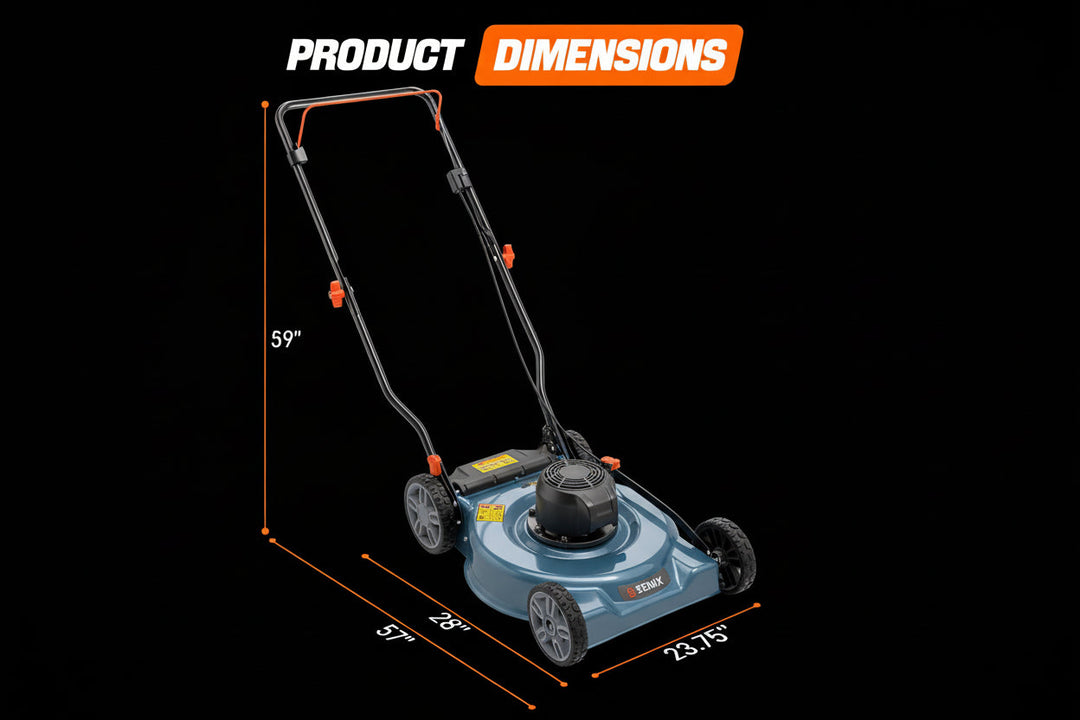 20" Gas Lawn Mower, 144cc 4-Cycle Engine, Walk-Behind Push Mower, 3-Position Height Adjustment for Yard & Garden