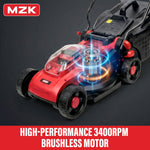 Charger l’image dans la visionneuse de la galerie, 20V 13" Electric Lawn Mower, Brushless Cordless Lawn Mower with 4-Position Height Adjustment, Walk-Behind Push Mowers with 8 Gallon Grass Bag, 2 x 4.0Ah Batteries &amp; Charger Included, LM13B8, Red