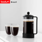 Charger l’image dans la visionneuse de la galerie, Bodum French Press Brazil - 1L 8 Tasses Cafetière À Piston - Verre...