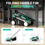 Charger l’image dans la visionneuse de la galerie, 20V 13" Cordless Electric Lawn Mower, Brushless Motor, 5 Height Adjustment, Lightweight Push Mower, 4.0Ah Battery &amp; Charger Included