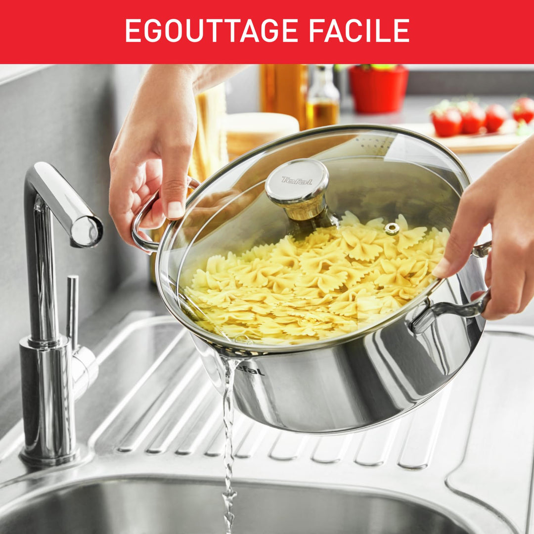 Tefal Faitout 24 Cm Induction Acier Inoxydable 18 10 Garantie 10 An...