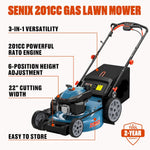 Charger l’image dans la visionneuse de la galerie, 201cc 22" Gas Lawn Mower, Self-Propelled Rear Wheel Drive, 3-in-1 Mulching Bagging Discharge, Variable Speed, 6 Height Adjustment