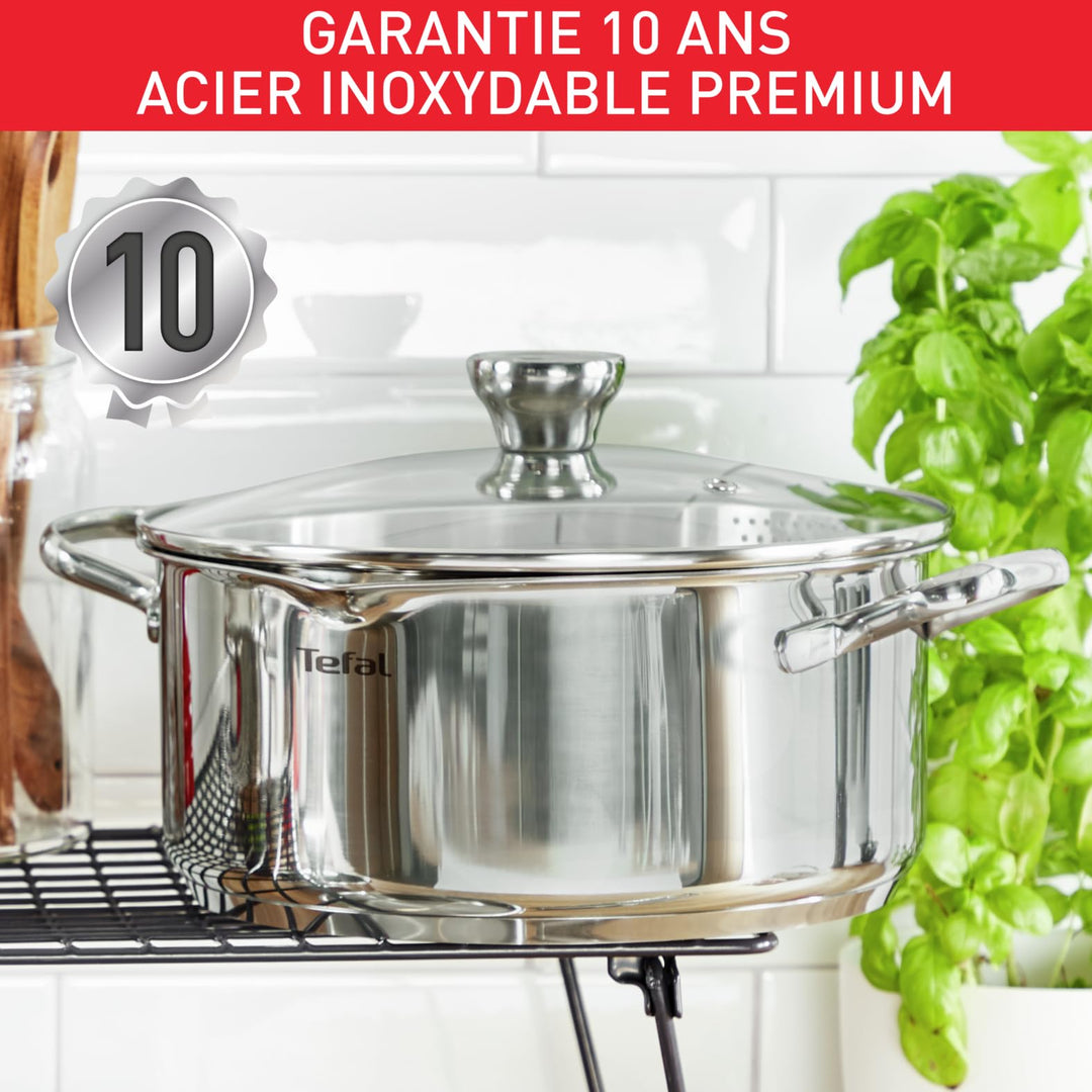 Tefal Faitout 24 Cm Induction Acier Inoxydable 18 10 Garantie 10 An...