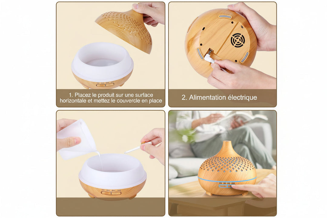 Diffuseur d’Arômes 500 ml avec LED