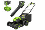 Charger l’image dans la visionneuse de la galerie, 60V 17-Inch Brushless Push Lawn Mower &amp; 610 CFM Cordless Blower Combo, 4.0Ah Battery &amp; Charger Included