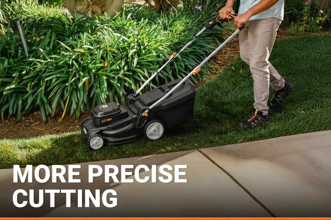 Nitro 16" Cordless Lawn Mower, 2 in 1 Electric Mower with with Brushless Motor, Lightweight Push Lawn Mower for 1/4 Acre, 2 Batteries & Charger Included, WG737