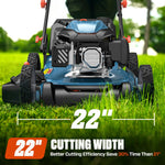 Charger l’image dans la visionneuse de la galerie, 201cc 22" Gas Lawn Mower, Self-Propelled Rear Wheel Drive, 3-in-1 Mulching Bagging Discharge, Variable Speed, 6 Height Adjustment