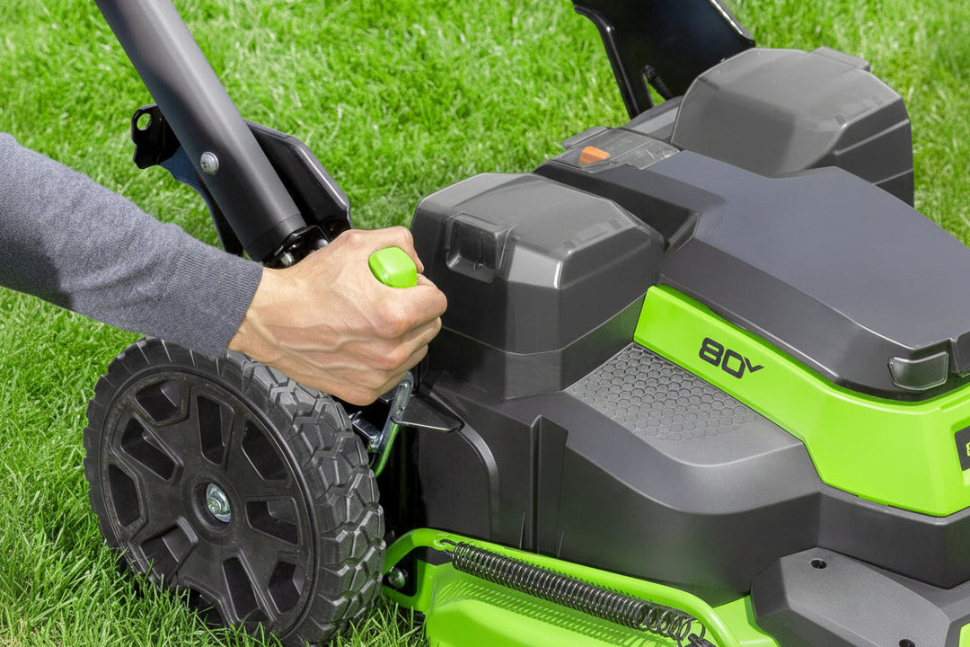 80V 25" Cordless Lawn Mower, Brushless Self-Propelled Electric Mower, 5.0Ah Battery & Charger Included