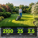 Charger l’image dans la visionneuse de la galerie, 21V 13" Cordless Electric Lawn Mower, Brushless Motor, 5-Level Height Adjustment, Mulching &amp; Bagging, Battery &amp; Charger Included