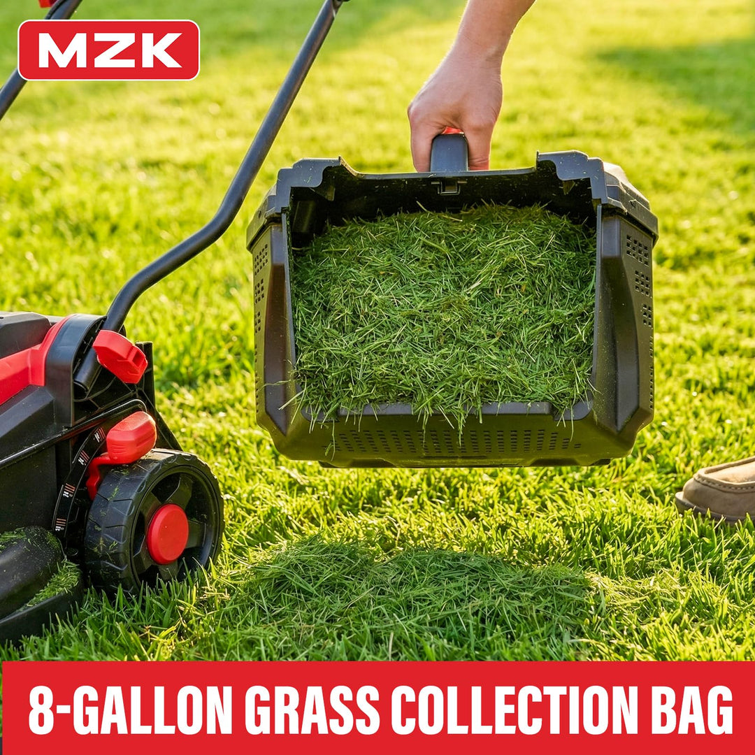 20V 13" Electric Lawn Mower, Brushless Cordless Lawn Mower with 4-Position Height Adjustment, Walk-Behind Push Mowers with 8 Gallon Grass Bag, 2 x 4.0Ah Batteries & Charger Included, LM13B8, Red