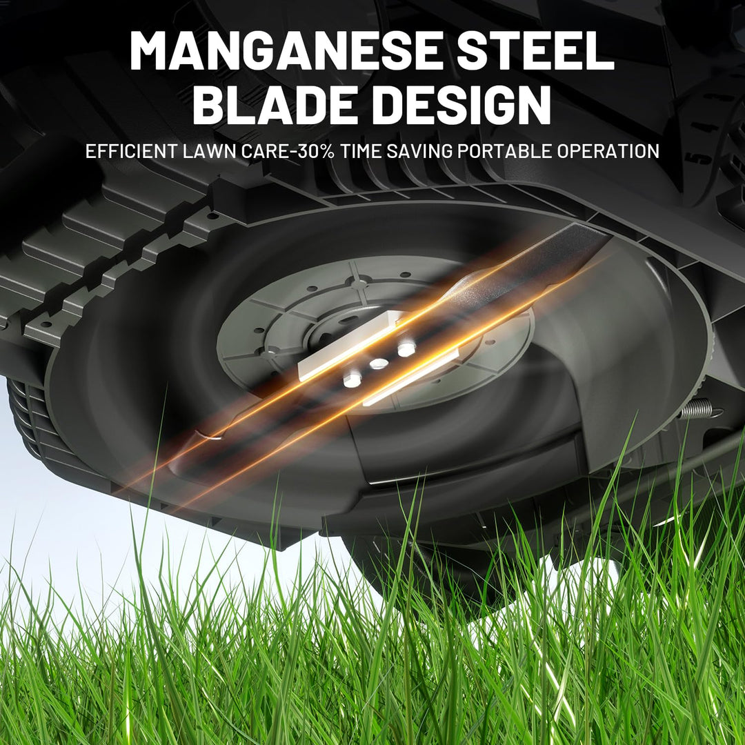 13" Cordless Electric Lawn Mower, 20V Battery Powered, Lightweight Push Mower, 5 Height Adjustments, 4.0Ah Battery Included
