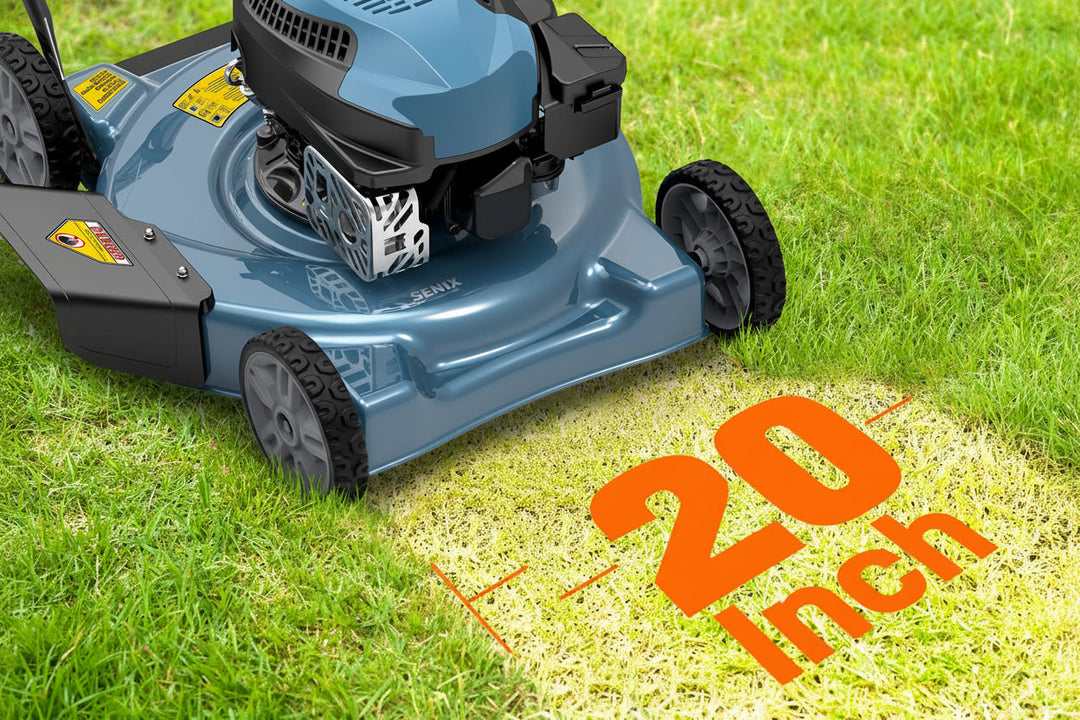 20" Gas Lawn Mower, 144cc 4-Cycle Engine, Walk-Behind Push Mower, 3-Position Height Adjustment for Yard & Garden
