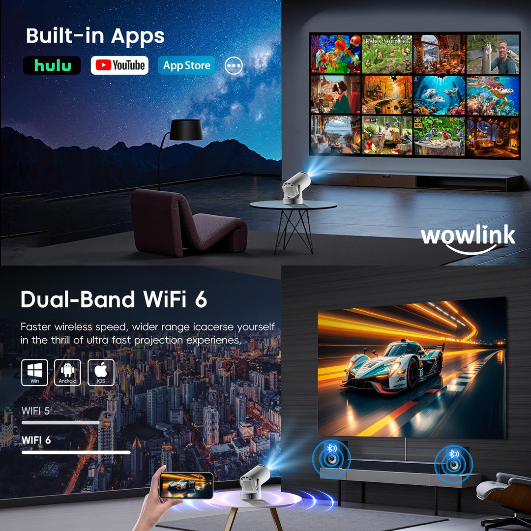 Mini Vidéoprojecteur WiFi Bluetooth 1080P