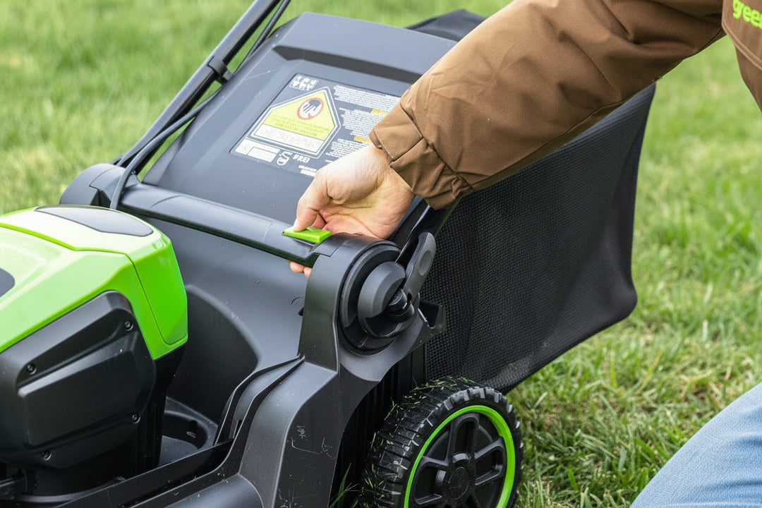 60V 17-Inch Brushless Push Lawn Mower & 610 CFM Cordless Blower Combo, 4.0Ah Battery & Charger Included