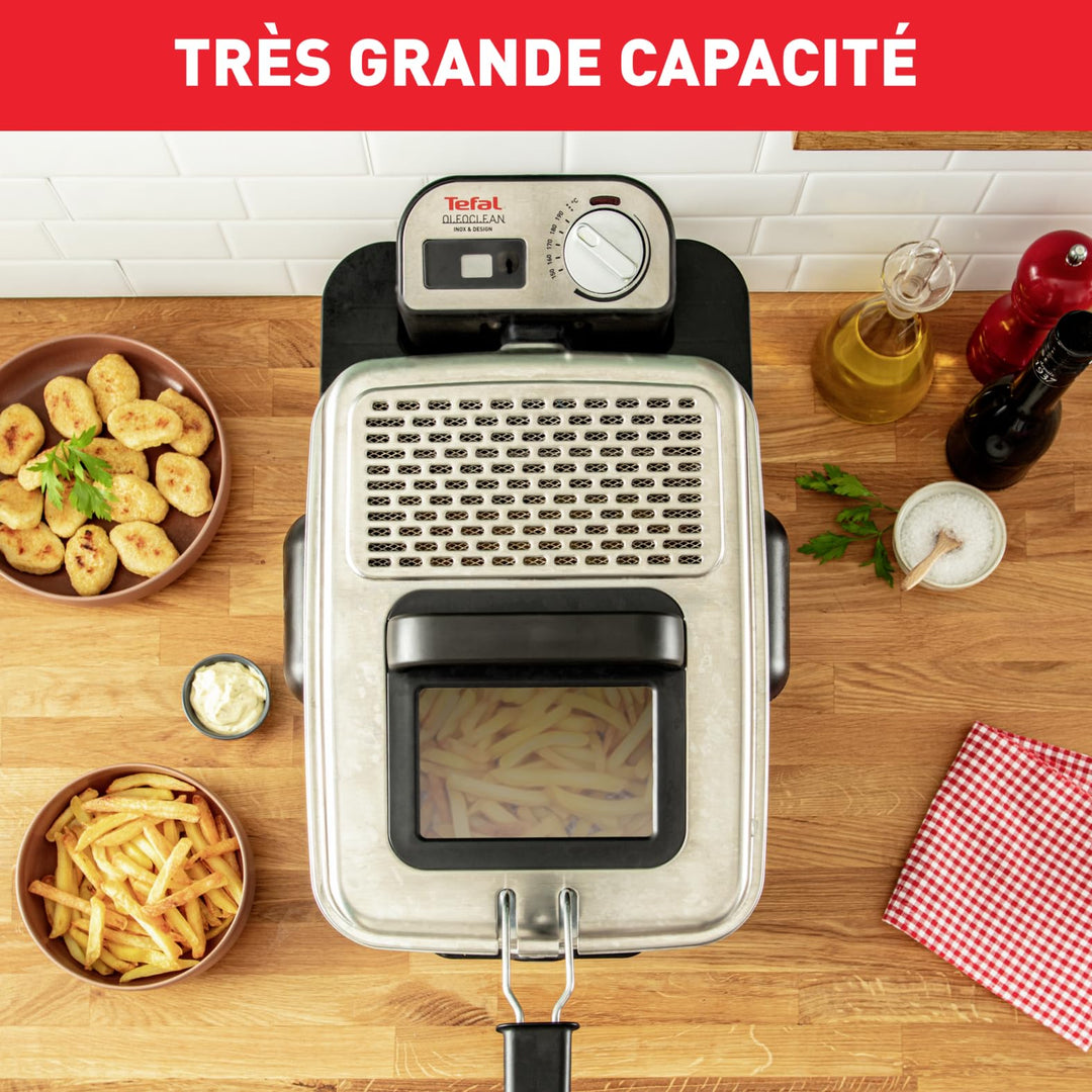 Friteuse semi-professionnelle 3,5 L – 2300 W, Filtration automatique de l’huile, Minuteur digital
