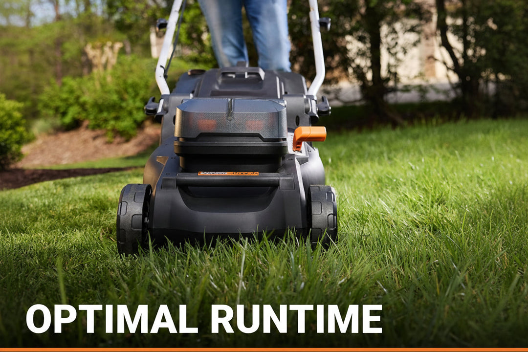 Nitro 16" Cordless Lawn Mower, 2 in 1 Electric Mower with with Brushless Motor, Lightweight Push Lawn Mower for 1/4 Acre, 2 Batteries & Charger Included, WG737