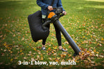 Charger l’image dans la visionneuse de la galerie, Cordless 3-in-1 Leaf Blower with Vacuum &amp; Mulcher, Brushless Motor, 2-Speed Control, Battery Not Included, Model WG583.9