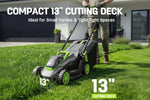 Charger l’image dans la visionneuse de la galerie, 13-Inch Cordless Electric Lawn Mower, 2×20V Battery Powered, 5 Height Adjustments, 2×4.0Ah Batteries &amp; Charger Included, Ideal for Garden, Yard &amp; Farm