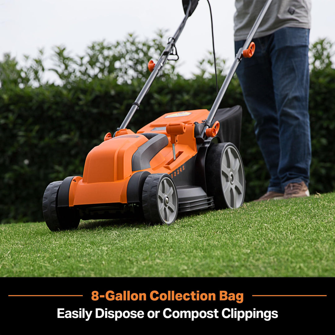 16" Electric Lawn Mower, 12AMP Corded Push Mower, Lightweight & Efficient for Small to Medium Lawns