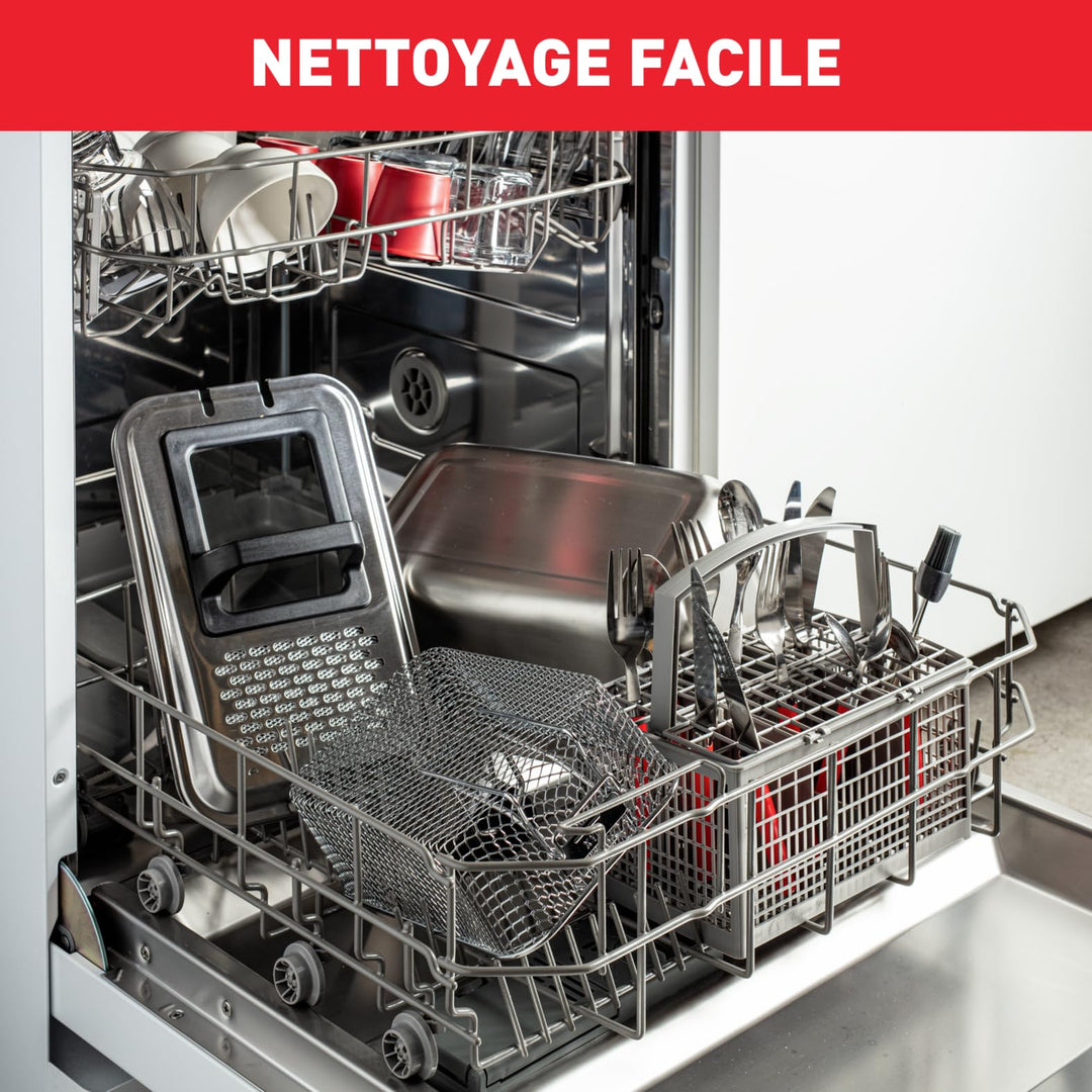Friteuse semi-professionnelle 3,5 L – 2300 W, Filtration automatique de l’huile, Minuteur digital