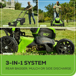 Charger l’image dans la visionneuse de la galerie, 80V 21" Cordless Self-Propelled Lawn Mower + Leaf Blower (580 CFM), Brushless Motor, 4.0Ah Battery &amp; Rapid Charger Included